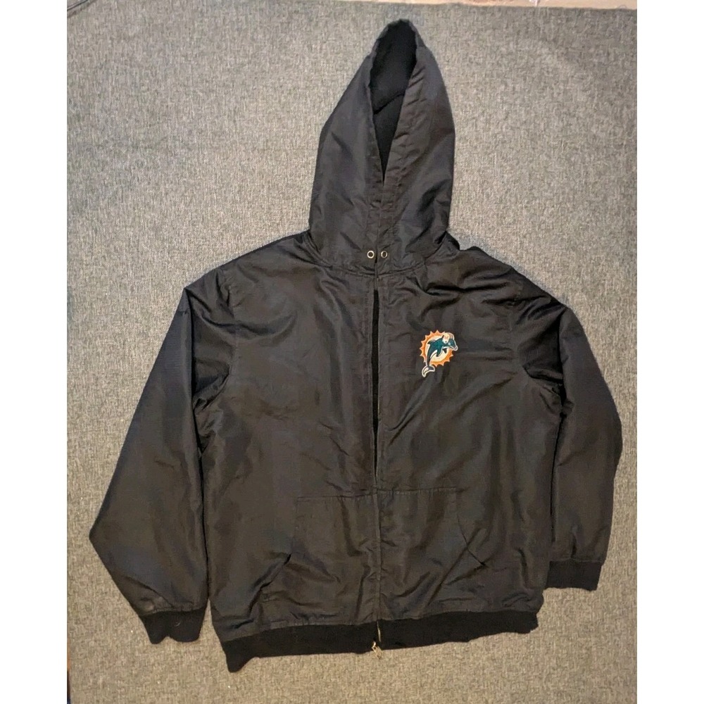Vintage Miami Dolphins Sherpa Lined NFL Pro Line Football Jacket Size XL Adults